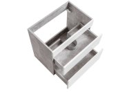 Badmöbel Set ATELIER/Schubladen 60cm Waschbecken Keramik Weiss hochglanz / Beton