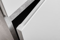 Badm&ouml;bel Set ATELIER/Schubladen 60cm Waschbecken Keramik Weiss hochglanz / Beton