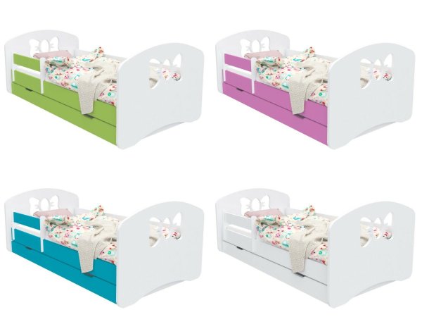 DG1 SCHLEIFCHEN Kinderbett mit Matratze Bettkasten verschiedene Farbvarianten