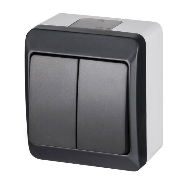 IP44 Aufputz ANTRA Doppelschalter 0332-07