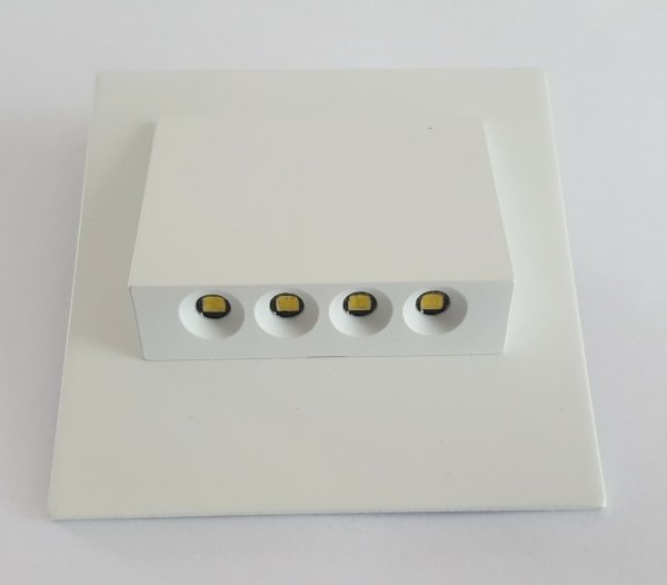 NAVI LED Wand- und Treppenbeleuchtung Treppenlicht Stufe Einbauleuchte Weiß 230 V  AC Warm  3100K 11-221-52