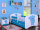 3 teiliges Set Jugendzimmer Kindermöbel Zimmermöbel "Blauer Elefant 160x80