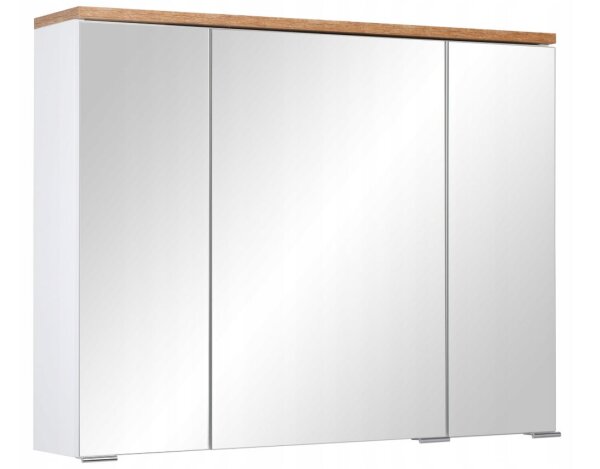 Badmöbel Set SPEK WEISS Hochglanz mit Waschbecken / SPIEGELSCHRANK AM-KLS-800-C7