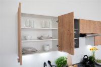 Küche Küchenzeile EMMA 240 cm EICHE BURLINGTON/GRAU ohne ARBEITSPLATTE
