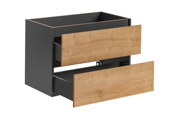 Badmöbel Set MONACO 80 cm  / Waschbeckenunterschrank MONAKO GREY OAK 821
