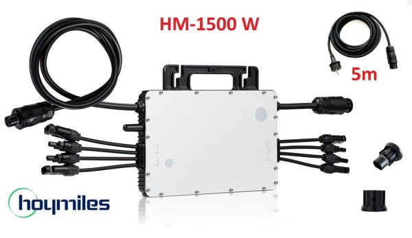 Hoymiles HM-1500 Microwechselrichter mit 5m Kabel Balkonkraftwerk für bis zu 4 PV-Module