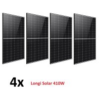 0% DE SET 4x Solarmodul 410 W Longi Solar PV Modul black schwarzer Rahmen Photovoltaik