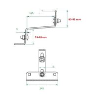 50x Photovoltaik Dachhaken verstellbar Solar PV Halterung Edelstahl 5mm , 13cm 130 mm | A2 | 1.4016
