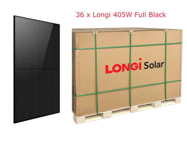 36 x Solarmodul 405W LONGI LR5-54HIB-405M-405Wp Full Black Palettenverkauf