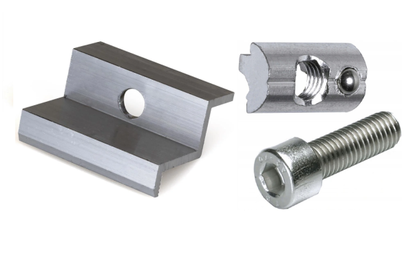 0% MwSt. DE 10x SET Endklemme Alu 30mm+Zylinderkopfschraube 20mm + Nutenstein mit Kugel
