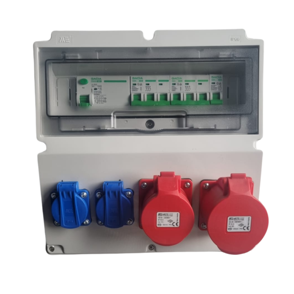 Wandverteiler Stromverteiler CEE 32A 16A 230V Schuko mit Sicherungen FI /LS 96V-3