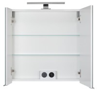 Badmöbel Set mit Waschbecken LIMBA WEISS-EICHE 60cm Hochglanz SOFTCLOSE