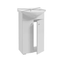 Badmöbel 50 cm NATASCHA Badezimmer -Waschbeckenunterschrank WEISS HOCHGLANZ