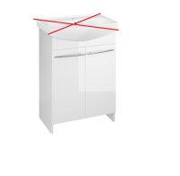 Badmöbel Set ARSENA 60 cm WEISS HOCHGLANZ...
