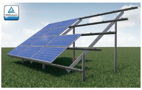 2x3 Vertical Photovoltaik PV Freiland Unterkonstruktion Montagesystem Freilandanlage