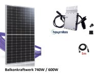 740 W /600 W Balkonkraftwerk Photovoltaik Solaranlage Steckerfertig Hoymiles 600W Rahmen Silber