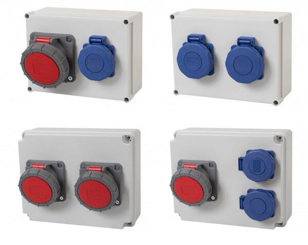 IP65 Stromverteiler Wandverteiler Steckdosen verdrahtet 32A 16A 230V IP65
