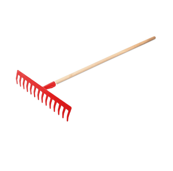 Gartenrechen Gartenharke Rechen Harke Rasenrechen Kohlestahl 14 Zinken/Rot -130cm