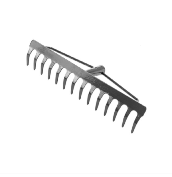 Gartenrechen Gartenharke Rechen Harke Rasenrechen Kohlestahl 18 Zinken/Grau -Ohne Stiel