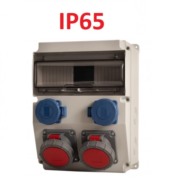 IP65 Stromverteiler Wandverteiler verdrahtet Steckdosen 32A 16A 230V Modulen Anzahl -12