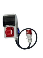 16A/230V MID geeicht - Mobiler Digital Stromzähler Zwischenstecker Box 1m 400V / 16A  CEE-Stecker Und Kupplung 1x230V
