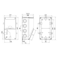 IP66 Stromverteiler Verteilerkasten Sicherungskasten _Ohne_40202505_Ohne Kabel