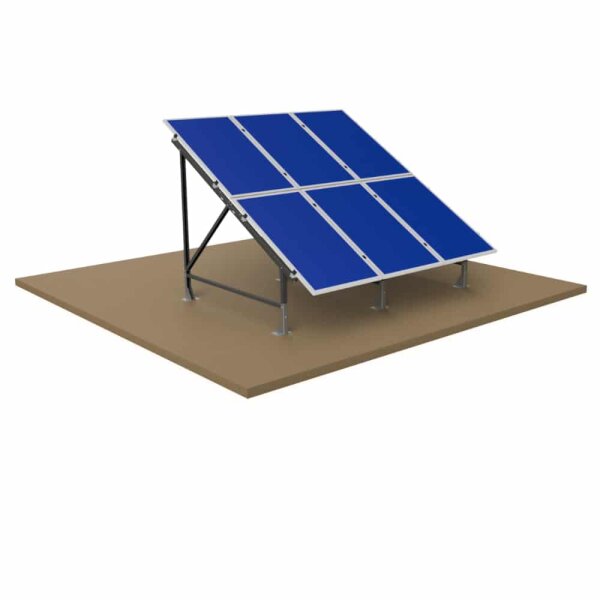 Bodenbefestigung Beton / 2- Reihe Photovoltaik PV Freiland Unterkonstruktion Montagesystem Freilandanlage