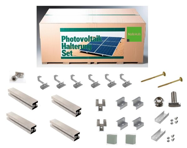 PV Photovoltaik Halterung Set für 2 Module Ziegeldach Befestigung 0% MwSt.