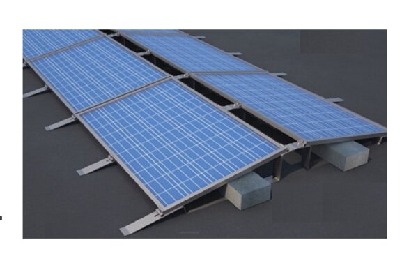 PV Photovoltaik Halterung Set Ost - West für 4 Module 30mm Flachdach Aufstellungswinkel 15°  0% MwSt.