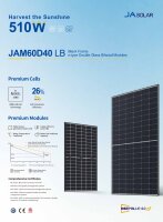 1x 0% JA Solar BiFazial 500W Solarmodul JAM60D40-500/LB- 500Wp (BFR)