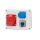 Stromverteiler Verteilerkasten R-190 – Steckdose 16A/32A 5-polig + Hauptschalter links/rechts 0/1 (16A / 25A) IP44 ABS