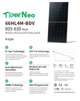 630W Jinko Solarmodul BiFacial Rahmen Silber JINKO JKM630N-78HL4-BDV JK03M (Tiger neo N-Type) PV Photovoltaik (SFR)