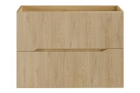 DESIGN Badmöbel Set NORDIC EICHE CREMONA 80 mit Aufsatzwaschbecken LED Softose