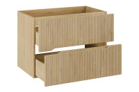 MONTIERT DESIGN Badmöbel Set NORDIC EICHE CREMONA 80 mit Waschbecken LED Softose