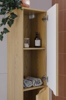 DESIGN Badmöbel Set NORDIC EICHE CREMONA 60 mit Waschbecken LED Softose