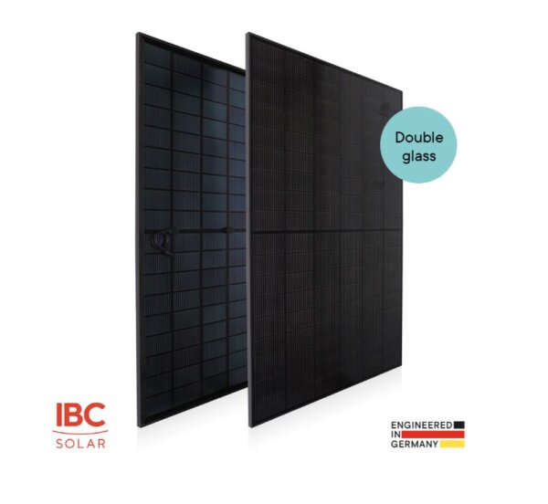 1 x IBC Module Black 460 LS-TZ1 Bifazial schwarz schraffiert Glas/Glas PV Solarmodul Normaler Steuersatz