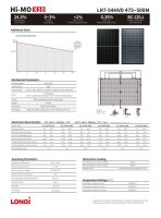 Solarmodul Longi LR7-54HVD-480M Doppelglas bifazial Hi-MO X10 Rahmen schwarz